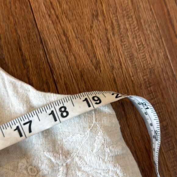 Abercrombie tan embroidered linen tank pant set medium/ large - Picture 13 of 15